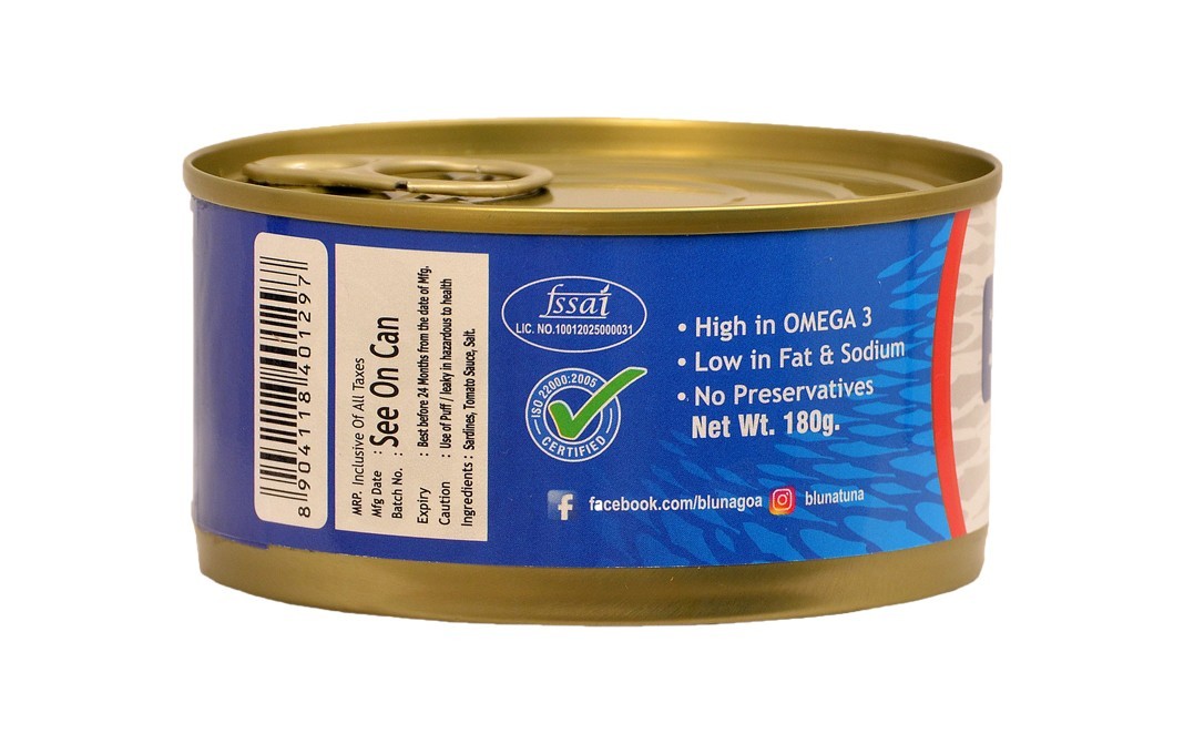 Bluna Sardines In Tomato Sauce    Tin  180 grams
